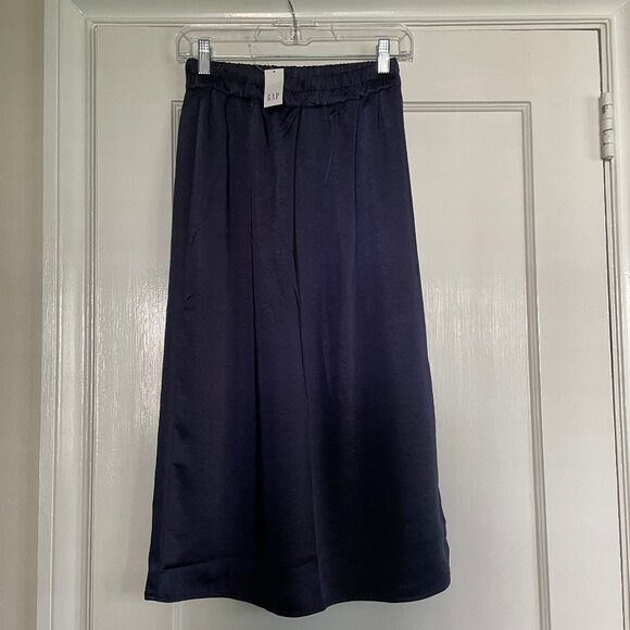 Gap satin midi skirt, navy blue, size PXS, NWT - Picture 8 of 10